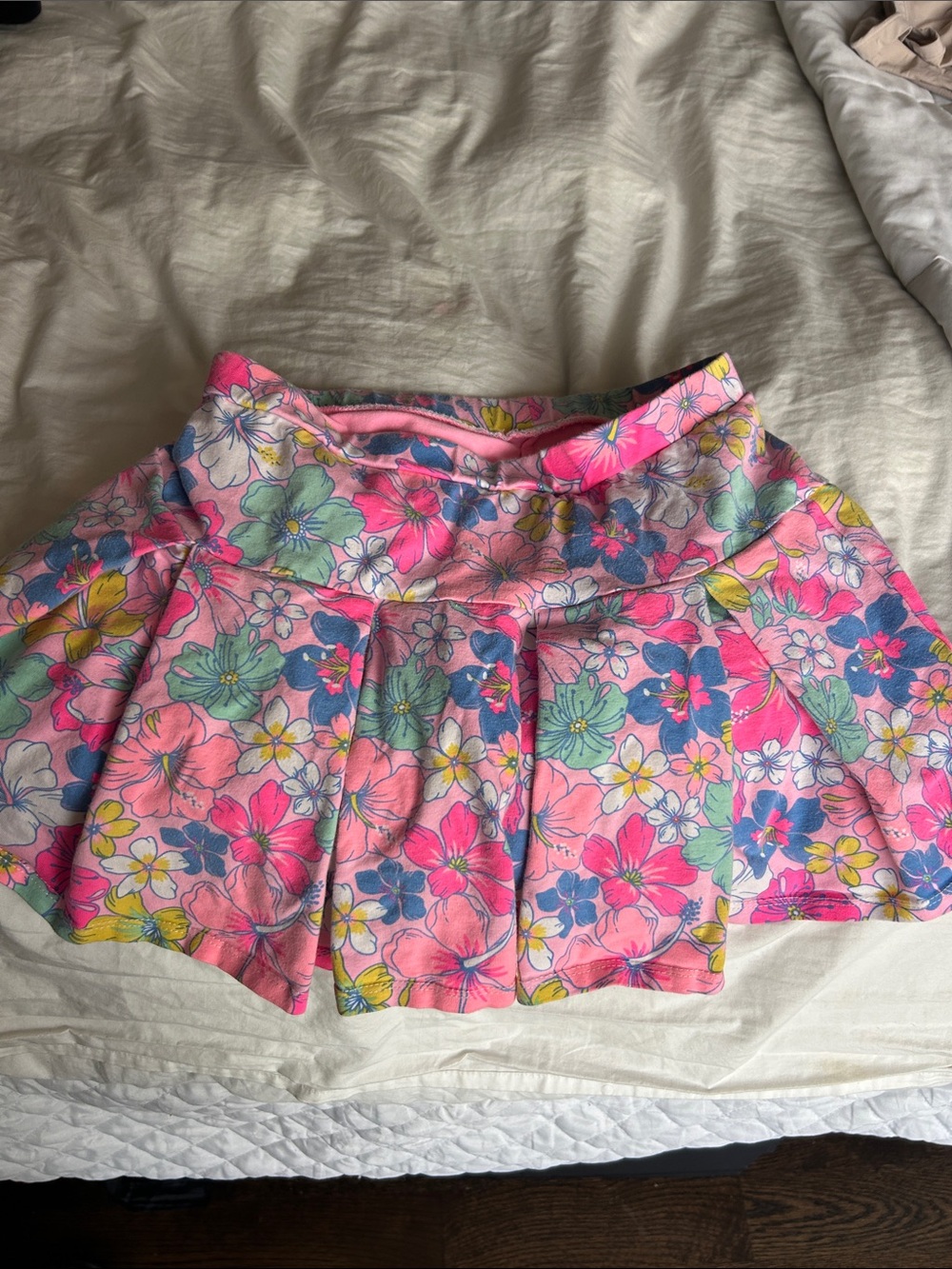 Isaac Mizrahi Pink Floral Pleated Girls' Skirt- size 10-12